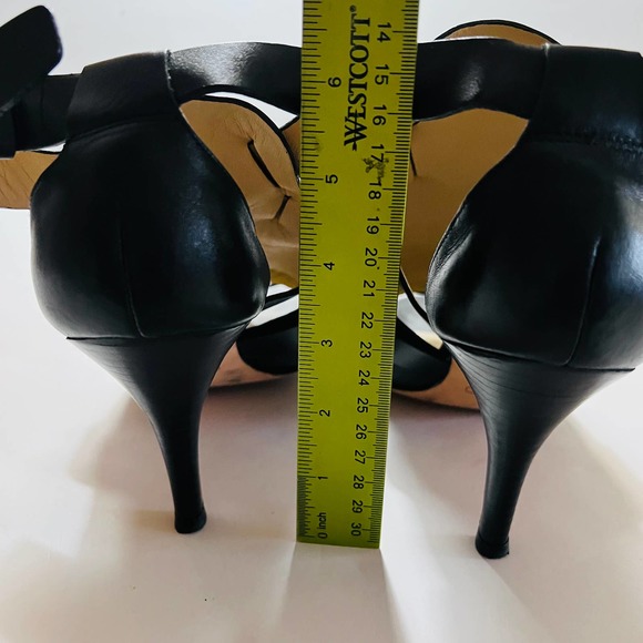 Coach Mila Leather Ankle Strap Heel Sandals Size 11 Black - Picture 7 of 8